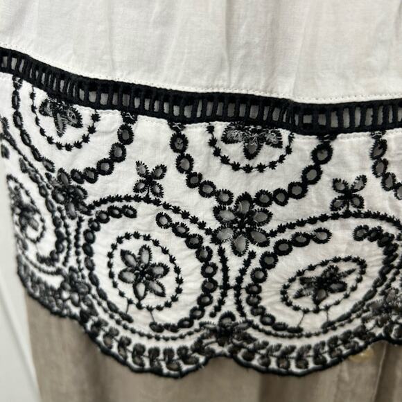 Banana Republic Women Sleeveless Eyelet Tank Top White Preppy Dainty Size Medium - Picture 2 of 9